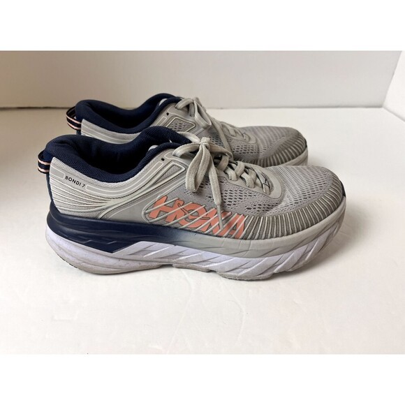 Hoka One One Shoes - Hoka One One Bondi 7 Running Shoes, Gray, Women's Size 7